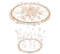 iplusmile Lot de 2 Cercles en Perles Décoratives pour Séance Photo Accessoires Nail Art et Bijoux Décor de Fond Photo Léger et Polyvalent