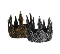 iplusmile Lot De 2 Couronnes De Cosplay Médiévales En Mousse Pu, Doré Et Argenté, Taille Ajustable, Décoration De Fête Pour Homme, Accessoires Costume Roi, Ambiance Anniversaire Et Halloween