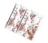 iplusmile Lot de 2 Couvertures A6 à Paillettes Liquides, Plastique Résistant, Classeur à Anneaux pour Fournitures Scolaires Esthétiques et Organisation Bureau, Protection Cahier et Dossier