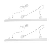 iplusmile Lot de 2 Crochets Porte-affiche Suspendu Chaîne en Fer 30 Cm, Pince Conviviale en Pvc, Montage Facile pour Centres Commerciaux et Événements