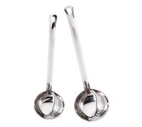 iplusmile Lot de 2 Cuillères à Soupe en Acier Inoxydable Anti-rouille Passoire Intégrée, Grosse et Petite Taille, Cuillères Séparatrices D'huile Réutilisables pour Filtrer Graisses