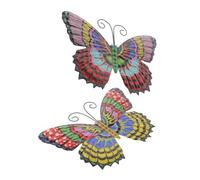 iplusmile Lot de 2 Décorations Murales en Fer Coloré pour Jardin et Terrasse, Sculptures Murales D'extérieur Résistantes, Peinture Solide, Art Mural Métal pour Patio et Espace Vert