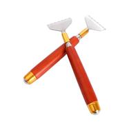 iplusmile Lot de 2 Gratte-Dos Extensibles en Acier Inoxydable Manche en Bois Griffe Flexible et Bille Rotative pour Massage Corporel Soulagement du Stress et Zones Difficiles D’Accès