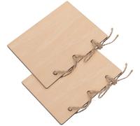 iplusmile Lot de 2 Livres de Vœux de Mariage en Bois Format Vierge Style Campagne Accessoires Photo pour Cérémonie Carnets de Vœux pour Lui
