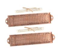 iplusmile Lot De 2 Mézouzahs Décoratives pour Porte Style Traditionnel en Métal pour Famille Juive en Alliage D'Aluminium Marron Clair