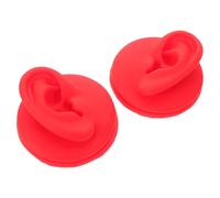 iplusmile Lot de 2 Modèles d'Oreilles en Silicone Rouge Souple 3D pour Pratique du Piercing et Présentoir à Bijoux Oreilles Gauche et Droite Réalistes Accessoire Formation et Affichage