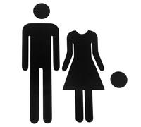 iplusmile Lot de 2 Panneaux de Signalisation des Toilettes en Acrylique Noir 20 Cm, Panneaux Muraux pour Salle de Bain, Plaques D’identification Toilettes Hommes et Femmes, Décoration