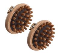 iplusmile Lot de 2 Peignes de Massage en Bois de Hêtre Antistatique Coussinet Ergonomique Brosse Exfoliante à Dents Larges pour Cuir Chevelu Sec Soin Capillaire Relaxant à Domicile Voyage