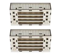 iplusmile Lot de 2 Petites Maisons en Bois Brut pour Loisirs Créatifs Maquettes Artisanales à Construire Modèle Miniature Non Finition pour Table à Sable et Décoration Bureau Kit DIY