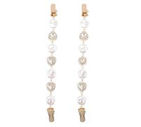 iplusmile Lot de 2 Pinces à Cardigan en Perles Baroques Dorées Clips pour Châles et Pulls Épingles de Sûreté Décoratives pour Robes et Manteaux Accessoires Féminins Élégants et