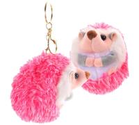 iplusmile Lot de 2 Porte-clés Hérisson en Peluche Mignons, Ornement de n Métal et Coton Pp, Facile à Décorer Paquet et Clés, Idéal pour Anniversaire ou Saint-valentin