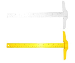 iplusmile Lot de 2 Règles T en Plastique Transparent Double Échelle de Précision, Haute Exactitude pour Bureau et Usage Domestique, pour Étudiants et Artisans