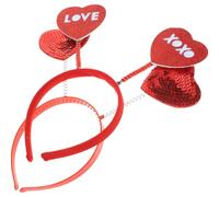 iplusmile Lot de 2 Serrage-têtes de Cœur Paillettes, Bandeaux Souples et Confortables Saint-valentin, Accessoires pour Cheveux de Fête et Mariage, pour Filles et Cortèges Nuptiaux