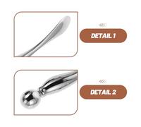 iplusmile Lot de 2 Spatules Applicatrices en Métal pour Contour des Yeux Rouleau Massage Visage Cuillère Doseuse Hygiénique Outil Compact pour Soins Peau et Voyage Format Moyen et Grand