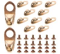 iplusmile Lot de 20 Boucles de Chaussure en Alliage Léger 195 MM Couleur Or Clair Crochets à Œillets 7X8 MM pour Réparation et Remplacement de Lacets de Chaussures de Randonnée ’Escalade