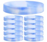 iplusmile Lot de 20 Bracelets d'Identification en Silicone Extensibles Camouflage Bleu et Blanc Hypoallergéniques Résistants à L'Eau Adaptés aux Événements Sportifs et Festivals