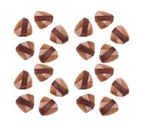 iplusmile Lot de 20 Houpettes Triangulaires Mini en Velours Cristal Marron Applicateurs pour Poudre et Fond de Teint Format Doigt Double Ruban Antidérapant pour Maquillage Visage et