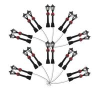iplusmile Lot de 20 Lampadaires Miniatures Noirs 8 Cm Guirlandes, Lampes LED Intégrées Fils, Éclairage Paysager Miniature pour Maison de Poupée, Accessoires Décoratifs Réalistes