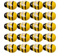 iplusmile Lot de 24 Décorations Abeilles en Bois 25 CM Ornements Artisanaux Soi-Même Embellissements pour Guirlandes et Couronnes Décoration Murale Naturelle et Créative