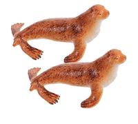 iplusmile Lot de 2pcs Modèles Animaux Marins en Résine Réaliste Otarie Miniature Décoration Créative pour Aquarium et Bureau
