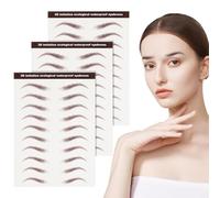 iplusmile Lot de 3 Autocollants pour Sourcils Imperméables Faux Sourcils Marron 3D Réalistes Faciles à Appliquer Maquillage Transferts d'Eau