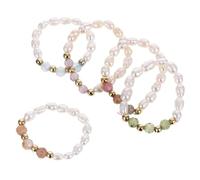 iplusmile Lot de 3 Bagues en Perles Fait Main avec Cristaux Bague Magnifique pour Femme Fine et Polyvalente Bijoux Élégants pour Toutes Occasions Assortiment 3 Couleurs