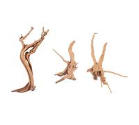 iplusmile Lot de 3 Bois Flotté Naturel pour Aquarium Décoratif, Racines d'arbre Réalistes, Souche de Plante Artisanale, Tailles 15 Cm et 25 Cm, Ornement pour Aquarium et Style Aléatoire