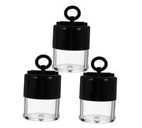 iplusmile Lot de 3 Boîtes à Poudre Rechargeables 10 G Compactes avec Houppette Noire, Récipient à Poudre Portable pour Maquillage Corps et Retouches en Voyage