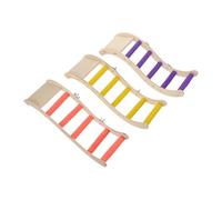 iplusmile Lot de 3 Échelles en Bois pour Perroquets Multicolores Surface Poncée pour Soin des Griffes Balançoire Intégrée et Perchoir Multifonctionnel d'escalade pour Cages et Petits