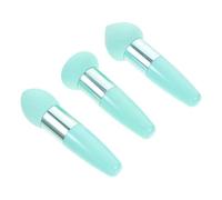 iplusmile Lot de 3 Éponges à Maquillage Stylo Portable, Taille Moyenne, Éponge à Fond de Teint et Pinceau Biseauté pour Femmes, Usage Quotidien et Professionnel, Couleur Vert Bleu Pâle