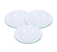 iplusmile Lot de 3 Plaques de Doublure en Verre Rondes pour Brûleurs à Cire, Plateau Chauffe-Bougie en Verre, pour Huile Essentielle et Réchauffeur de Parfum Intérieur