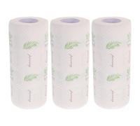 iplusmile Lot de 3 Rouleaux de Papier Essuie-tout Jetable en Pulpe Motifs Élégants, Absorbant et Pratique pour Nettoyage Fiable Cuisine