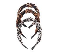 iplusmile Lot De 3 Serrage-têtes Noués Léopard Imprimé Large, Accessoires Cheveux Femme Fille, Bandeaux Bohème Confortables Multitaille Usage Quotidien Et Fêtes