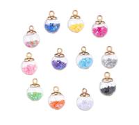 iplusmile Lot De 34 Breloques En Boule De Verre Pailleté 16mm Multicolore, Pendentifs à Billes Brillantes, Accessoires Diy Pour Création De Bijoux, Décorations Festives Et Présents Créatifs