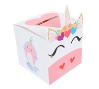 iplusmile Lot de 34 Set de Cartes de Saint-valentin Licorne en Papier Lisse, Ensemble D’échange avec Étui Coloré, Cartes de Vœux pour Fête Scolaire, Présent pour Échange en Classe