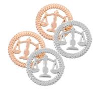 iplusmile Lot de 4 Broches en Alliage « Balance Justice » Doré et Argenté pour Costume Homme Épingle de Revers Avocat et Juge Insignes d'Élève en Droit Accessoire Professionnel Élégant