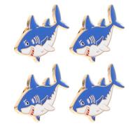 iplusmile Lot de 4 Broches Requin en Métal Bleu, Épingle Fantaisie à Dessin Animé, Accessoires Marins pour Vêtements, Paquet et Chapeaux, Pin's en Émail, Insigne à Broche Animal Marin