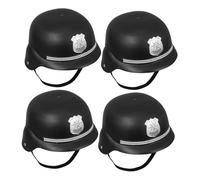 iplusmile Lot De 4 Chapeaux De Policier En Plastique Casquette De Police En Plastique Déguisement Casque De Police Casque De Jeu Pour Enfants De Bobby Chapeau De