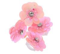 iplusmile Lot de 4 Clips Décoratifs pour Chaussures Fleurs Roses Perlées Faits Main Breloques Scintillantes Accessoires Style Années 2000 pour Lacets Ornements Mode Saint-Valentin