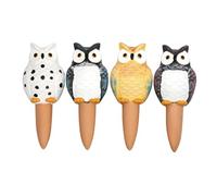 iplusmile Lot de 4 Dispositifs D'arrosage Automatiques en Céramique 210 ML de Hibou pour Plantes D'intérieur, Système Goutte-à-Goutte, Irrigation Lente pour Pots et Jardinières, Usage