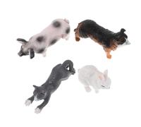 iplusmile Lot de 4 Figurines Miniatures D’Animaux Ferme en Plastique Résistant aux Intempéries - Jouets Éducatifs Lapins Cochons et Chiens Réalistes pour Décoration de Pâques Noël et Jeux