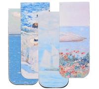 iplusmile Lot de 4 Marque-pages Magnétiques Paysages, Signets Artistiques en Métal, Clips de Lecture Pratiques pour Étudiants et Voyageurs, Accessoires de Bureau et Scolaires, Présents