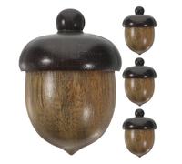 iplusmile Lot de 4 Pendentifs Gland en Bois Brut avec Ouverture, Décoration Automne Thanksgiving, Charme DIY Artisanat, Mélange Ébène et Palissandre Vert, Breloques Suspensions pour Bijoux
