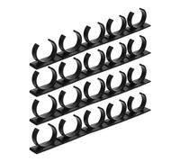 iplusmile Lot de 4 Pinces à Épices en Plastique Noir Porte-Épices Compact pour Rangement la Cuisine Support Pratique pour Bouteilles et Assaisonnements Organisateur Mural Comptoir