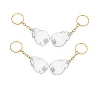 iplusmile Lot De 4 Porte-clés en Poils De Chien : Boîte Commémorative Transparente pour Animaux De Compagnie, Porte-clés Souvenir - Boîte De Rangement Transparente pour La Collecte des