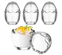 iplusmile Lot de 4 Pots à Pudding en Verre 100 Ml Résistants à Haute Température Moules à Pâtisserie de Coquille d'Œuf pour Desserts Coupes à Dessert Cuisine et Présents