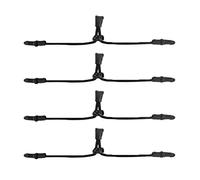 iplusmile Lot de 4 Rallonges de Sangle pour Masque Facial en Nylon Noir, Cordon D'extension Réglable pour Soulager Oreilles, Accessoire Pratique pour Confort et Maintien du Masque