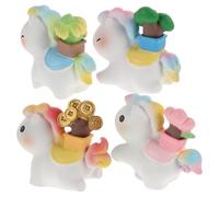 iplusmile Lot de 4 Sculptures en Résine de Chevaux Miniatures 2026 Figurines Artisanales Compactes pour Décoration Intérieure Bureaux Micro-Jardins et Fêtes Statuettes Élégantes Année