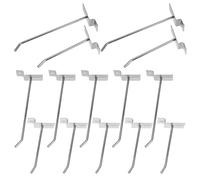 iplusmile Lot de 40 Crochets Muraux Multifonctionnels en Métal Argenté pour Panneau Perforé, 10 Cm et 15 Cm, Support Mural à Lattes pour Rangement Garage, la Cuisine, Bureau et Magasin,