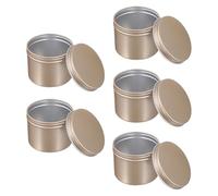 iplusmile Lot de 5 Boîtes Métalliques Vides pour Bougies de Noël 100 ML Aluminium Dimensions 65X50 MM Boîtes à Thé et Bonbons de Rangement DIY pour Fête et Présents